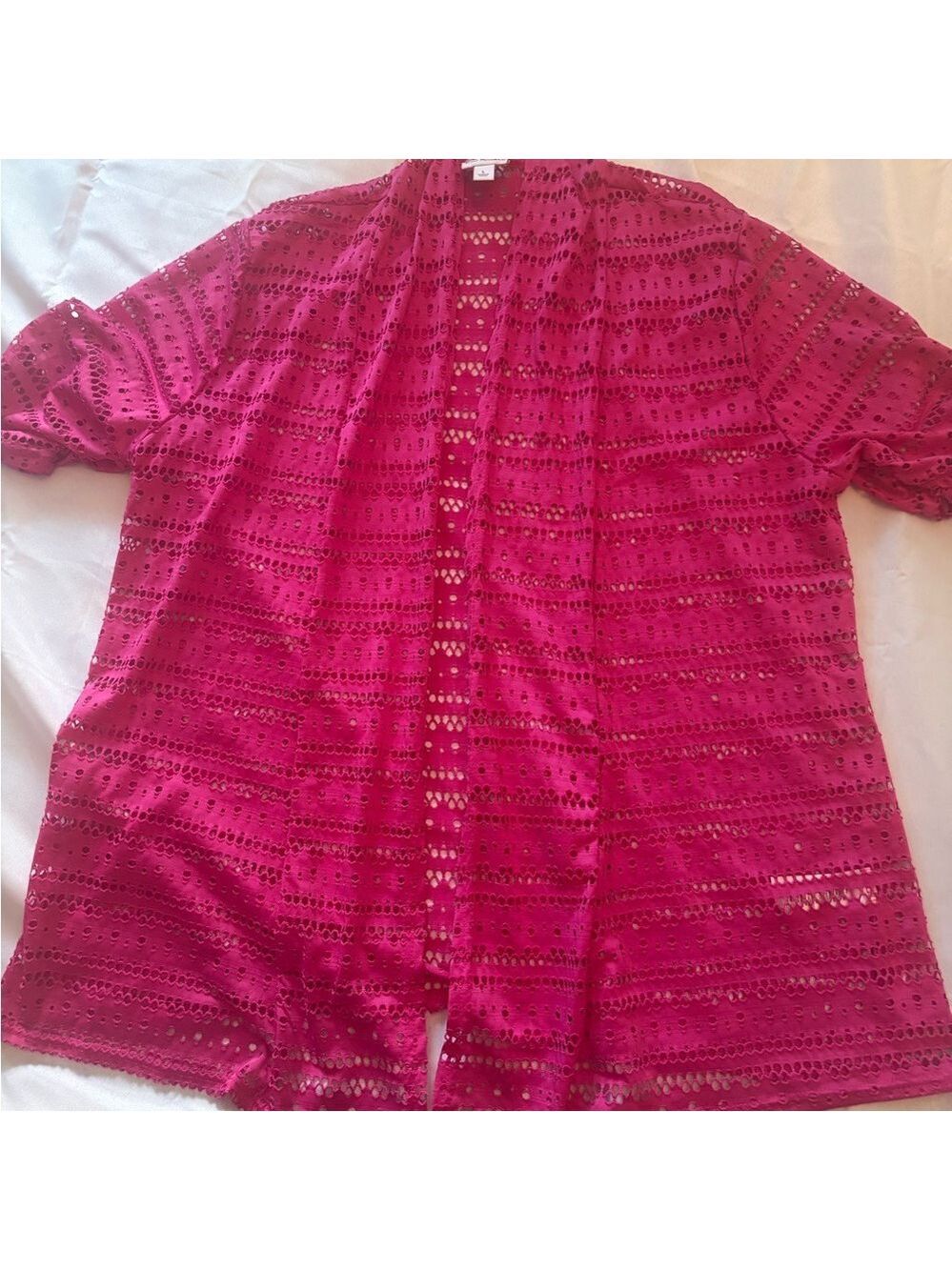 Kim Rogers Fuchsia Open-Front Cardigan